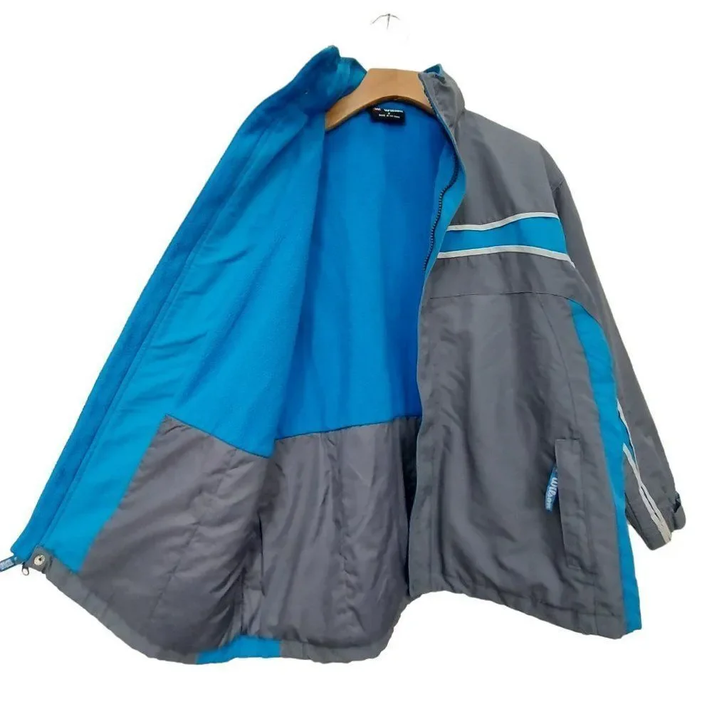 Wilson Hooded Jacket Boys Medium Gray Full Zip Fleece Insulated Water-Repellent
